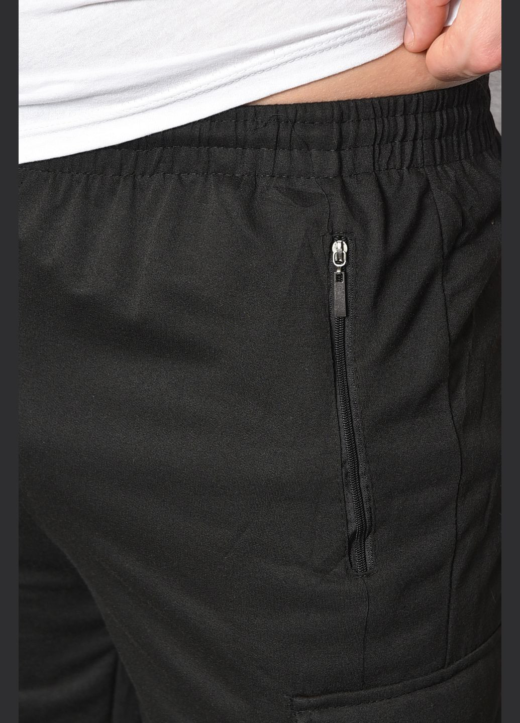Спортивні штани чоловічі чорного кольору Let's Shop (293055795)