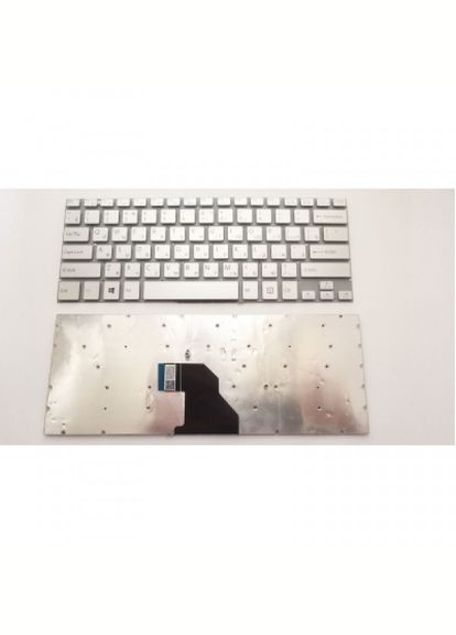 Клавіатура ноутбука (A43790) Sony svf14 (fit 14 series) серебро без рамки ru (275091821)