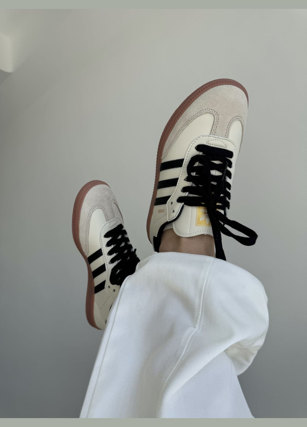 Кроссовки женские и мужские Adidas Samba beige | Адидас Самба бежевые No Brand бежевые демисезоны (316507754)