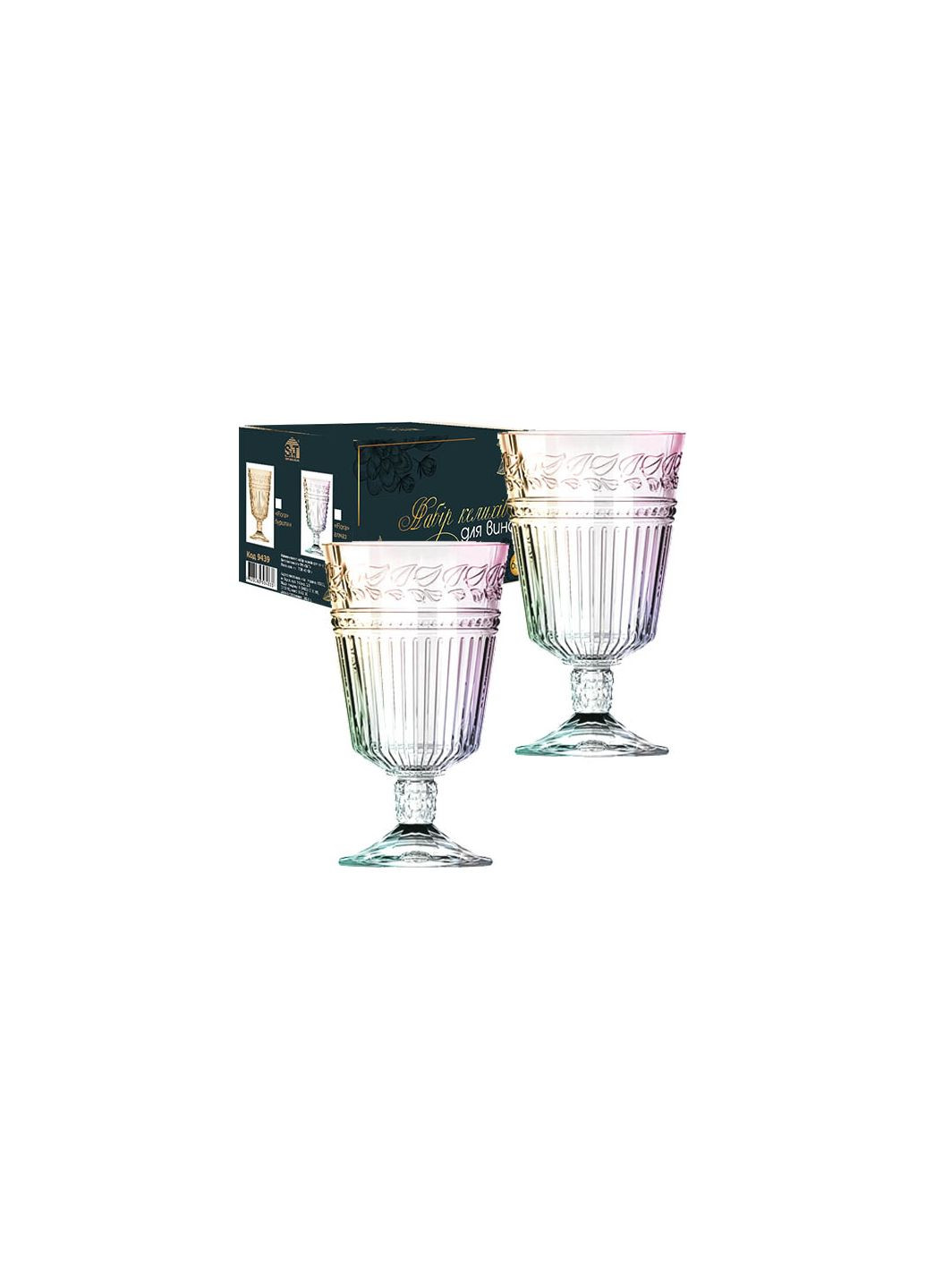 Набір бокалів для вина 6шт Flora алмаз 340мл ST9439 алмаз S&T (273224797)