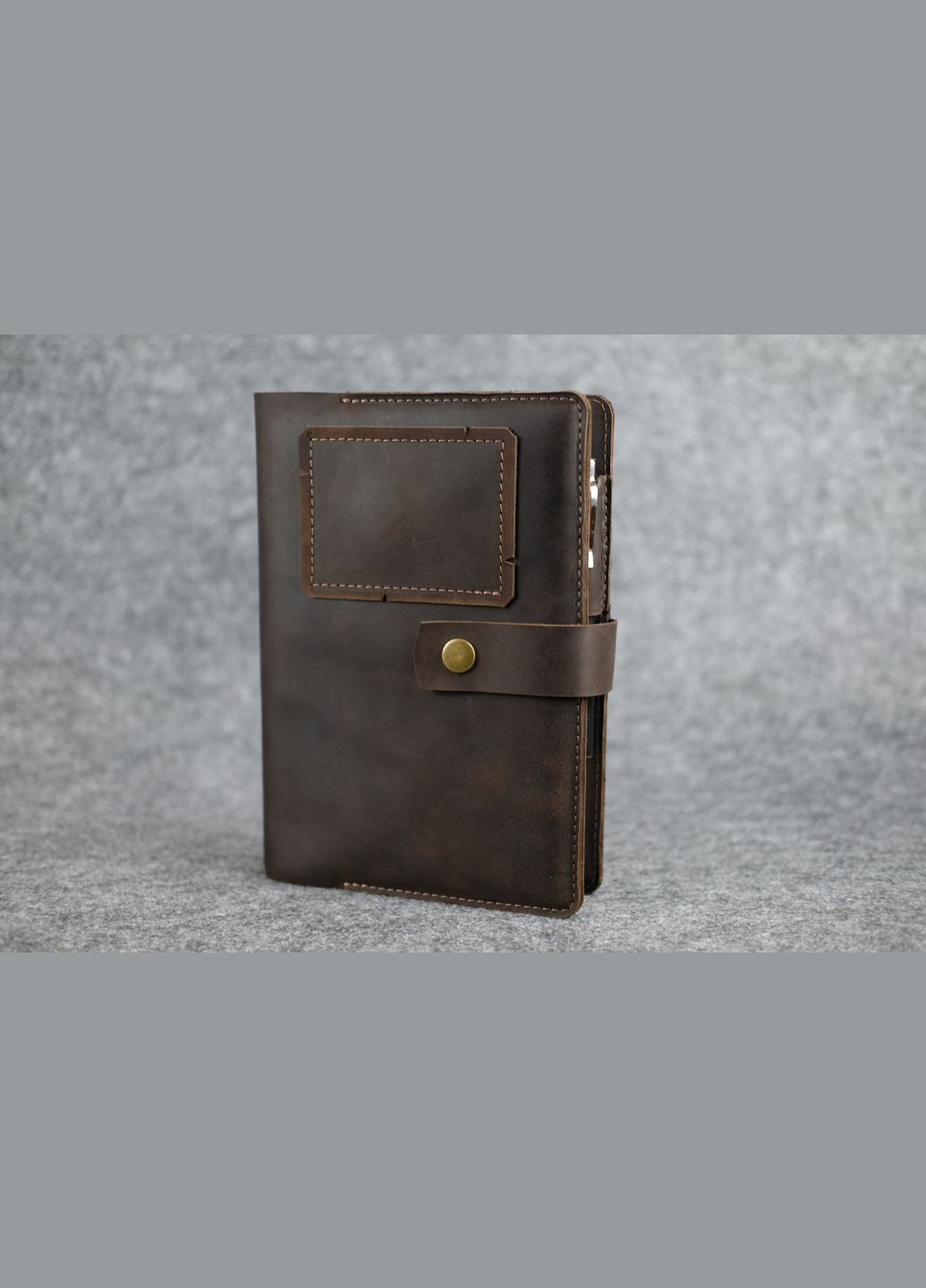 Шкіряна обкладинка для блокноту А5 Дизайн №4, натуральна Вінтажна шкіра, колір Шоколад Berty (299397048)