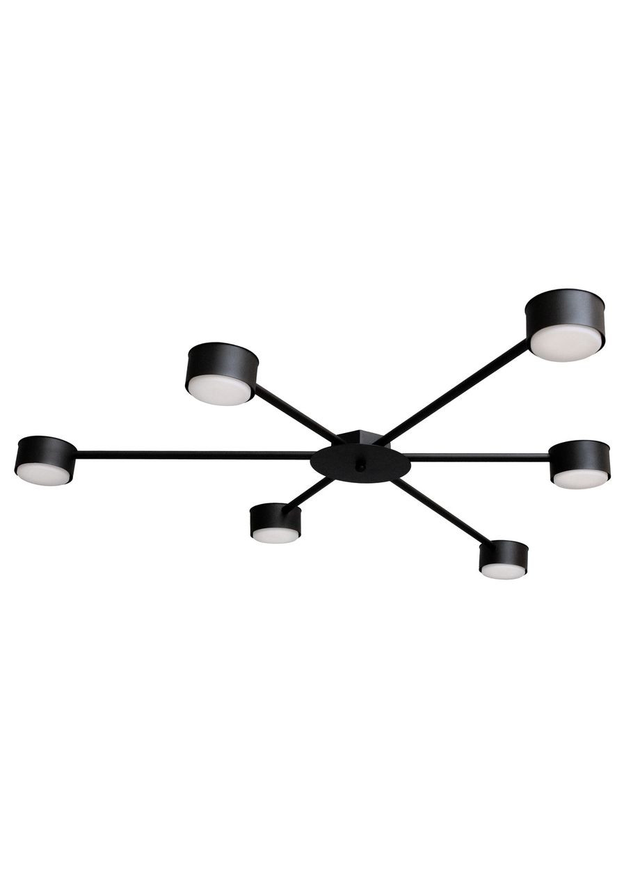 Люстра стельова Copter на шість круглих плафонів під лампи GX53 чорна NL 8040-6 BK MSK Electric (325882515)