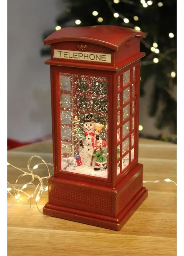 Ночник Телефонная будка WDL-2102B с праздничной подсветкой и музыкальным сопровождением (2104618706) No Brand (362209715)