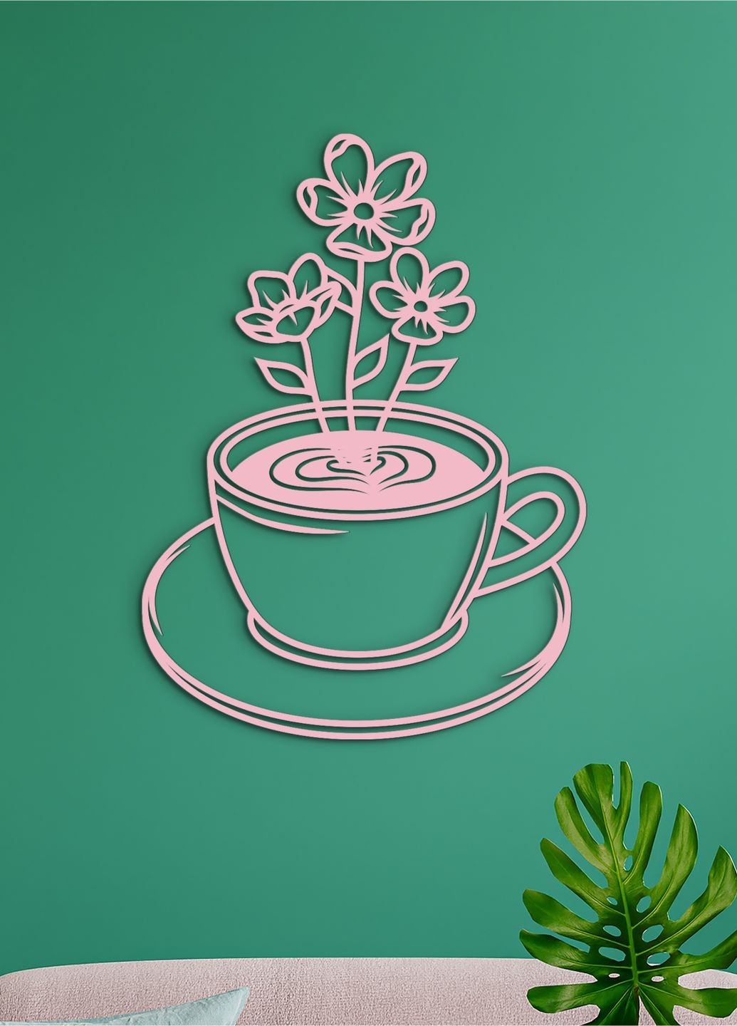 Дерев'яна картина на кухню, декоративне панно з дерева "Ромашковий чай", оригінальний подарунок 60х45 см Woodyard (292013213)