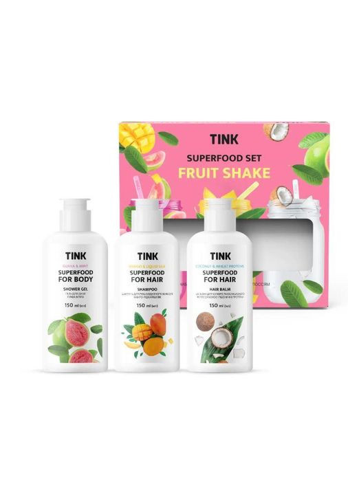Подарочный набор косметики для волос и тела Superfood Set Fruit Shake, 3 продукта Tink (367986567)