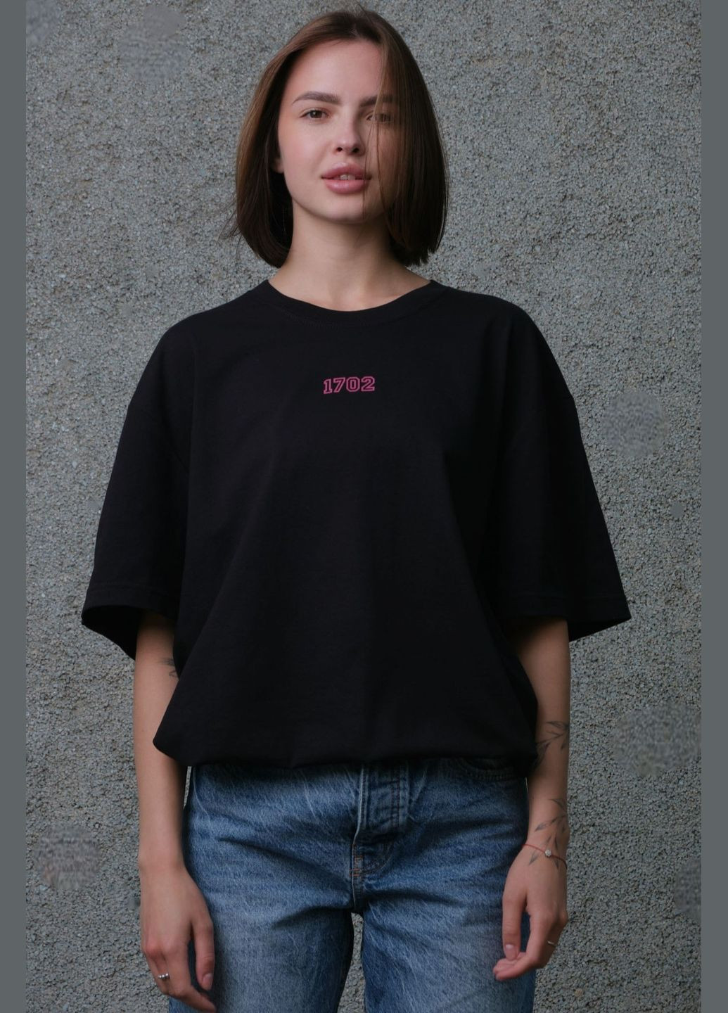 Женская Оверсайз Футболка С Принтом Pink 1702 Without - (297546977)