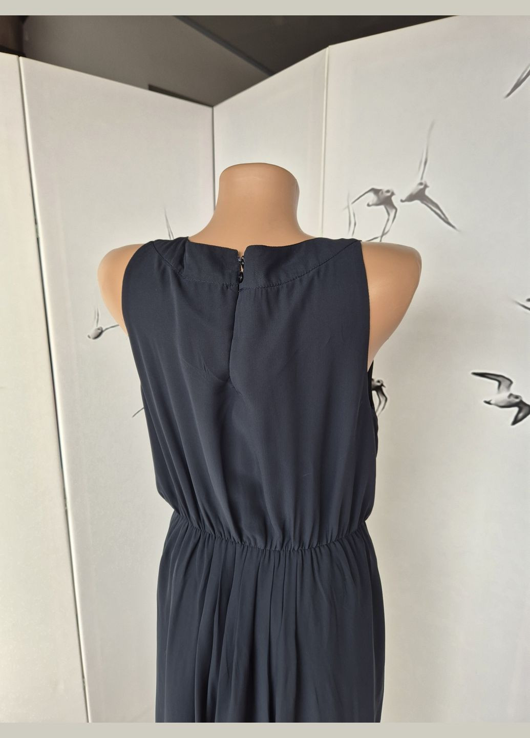 Темно-синее вечернее платье женское однотонное длинное Only