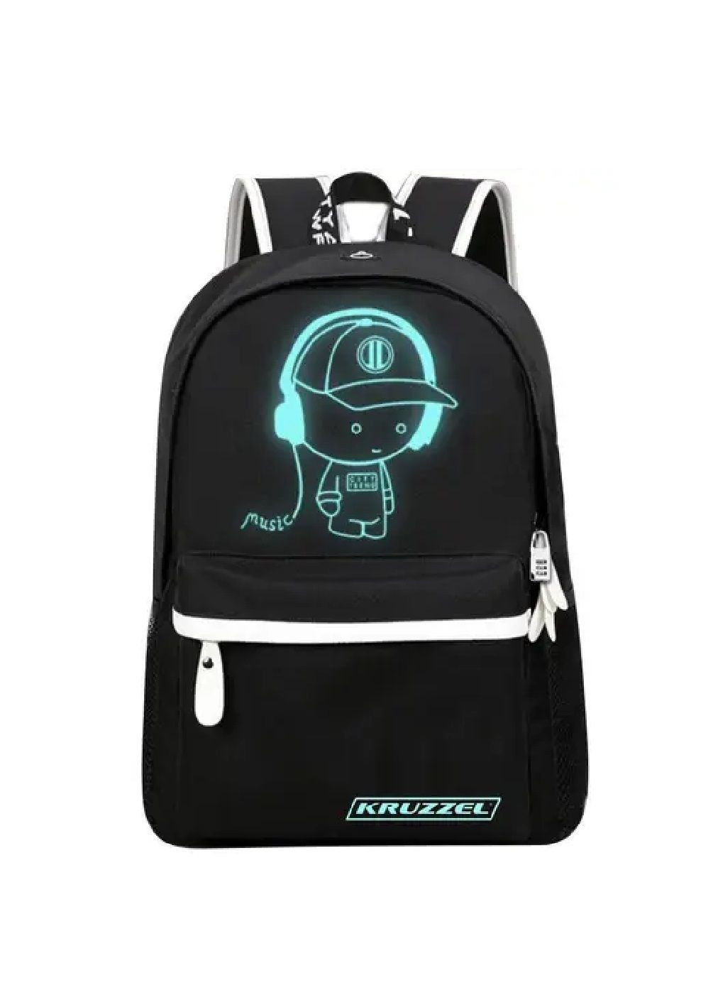 Детский рюкзак светящийся светоотражающий с жесткой спинкой USB портом разъемом для наушников 42х14х30 см (477955-Prob) Unbranded (301276639)