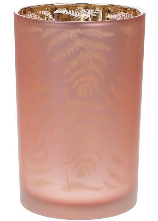 Подсвечник стеклянный "Папоротник" 12х18см, розовый Bona (297366579)