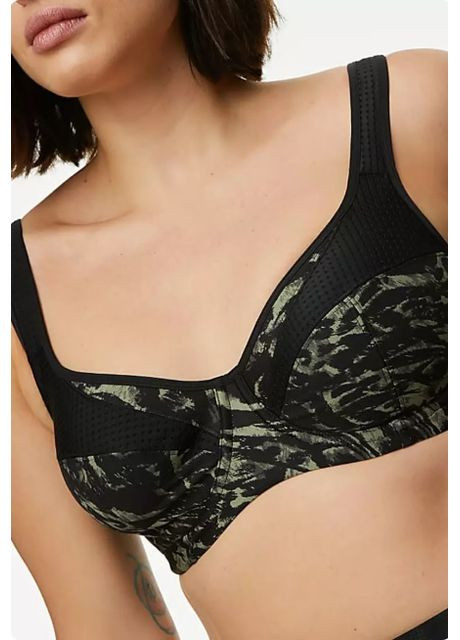 Комбинированный бралетт спортивный бюстгальтер Marks & Spencer с косточками полиэстер, полиамид, эластан