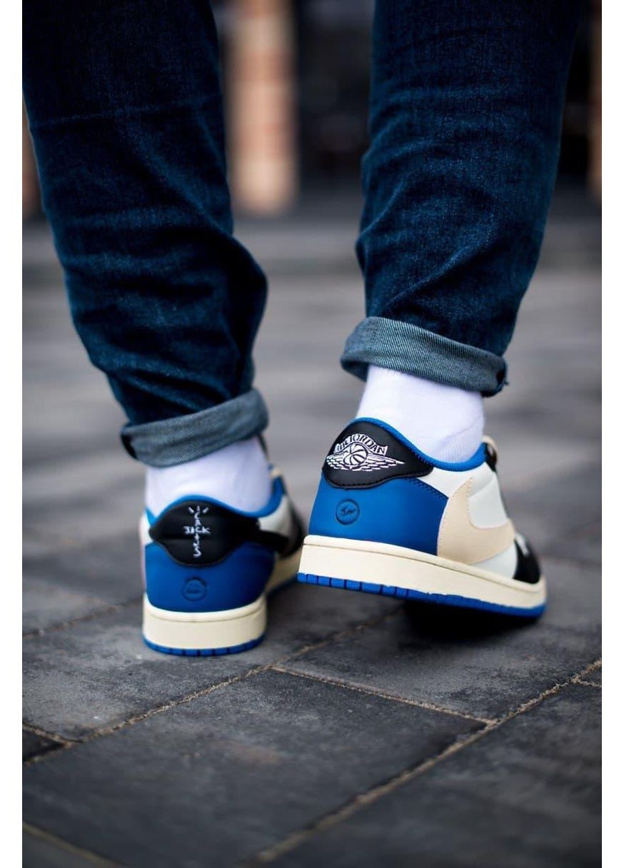 КРОССОВКИ ЖЕНСКИЕ NIKE AIR JORDAN 1 LOW TRAVIS SCOTT X FRAGMENT НАЙК АИР ДЖОРДАН No Brand белые демисезоны (369387843)