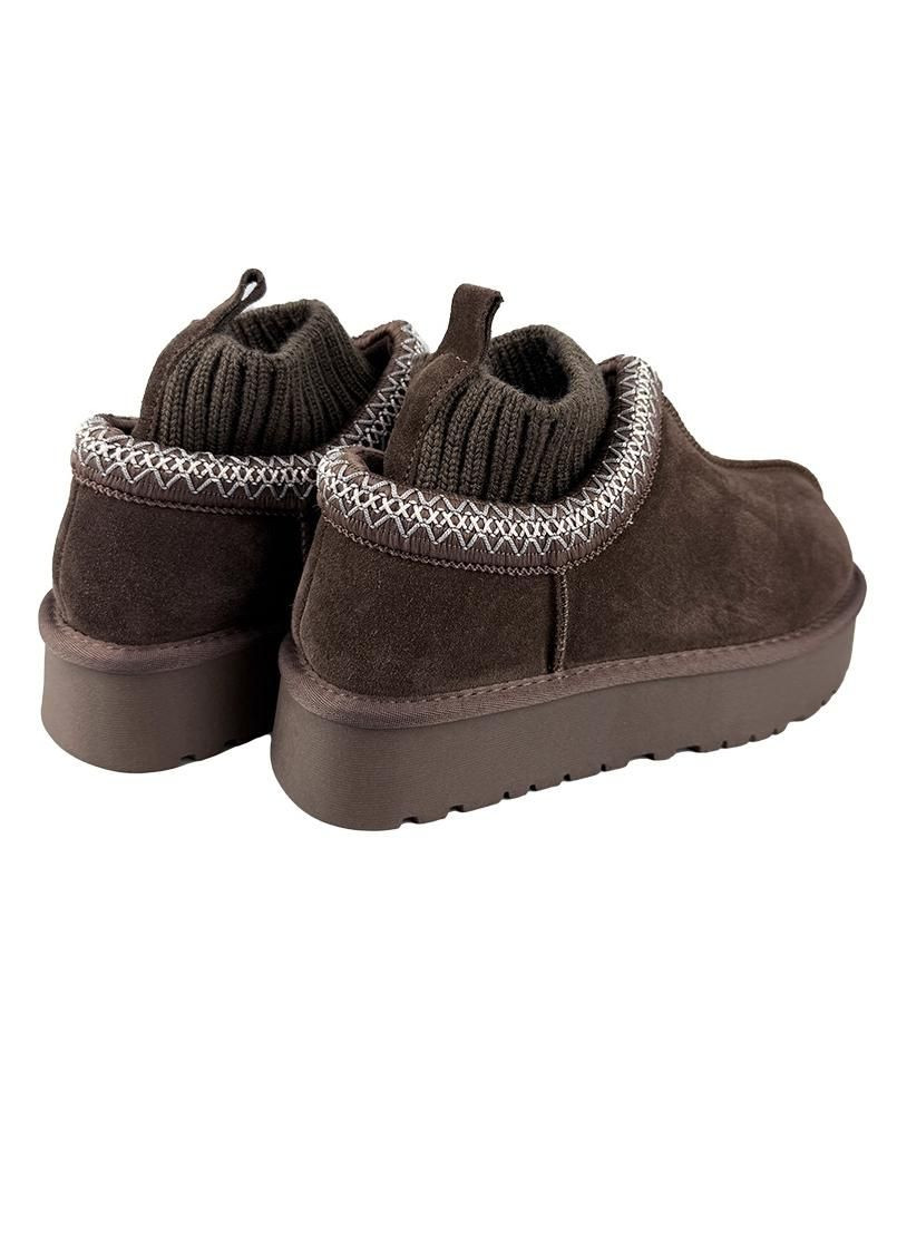 Угги женские замшевые на платформе шоколадные 5826-406 No Brand (365244230)