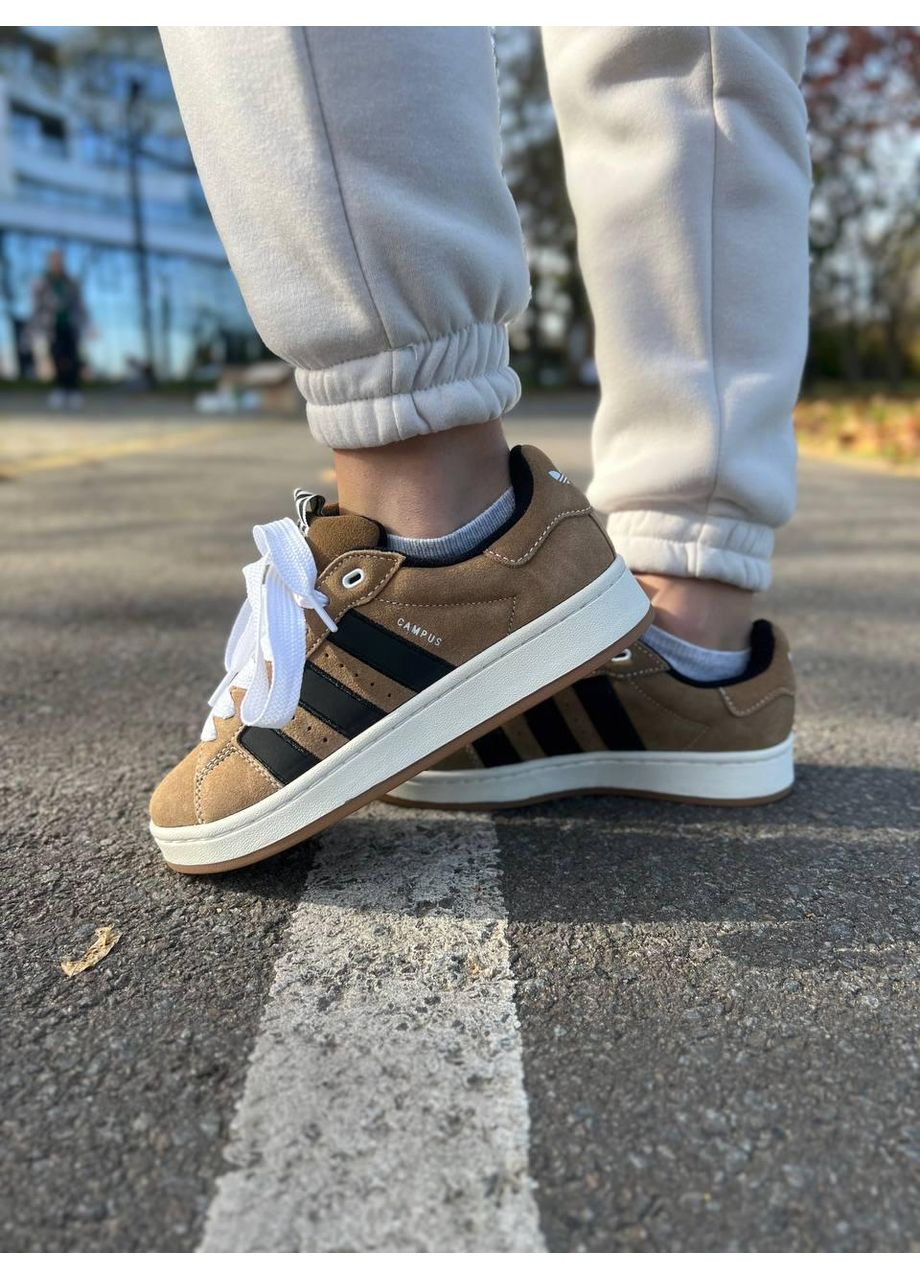 КРОСІВКИ ЖІНОЧІ ADIDAS CAMPUS 00S BROWN WHITE АДІДАС КАМПУС No Brand білі демісезони (367175448)