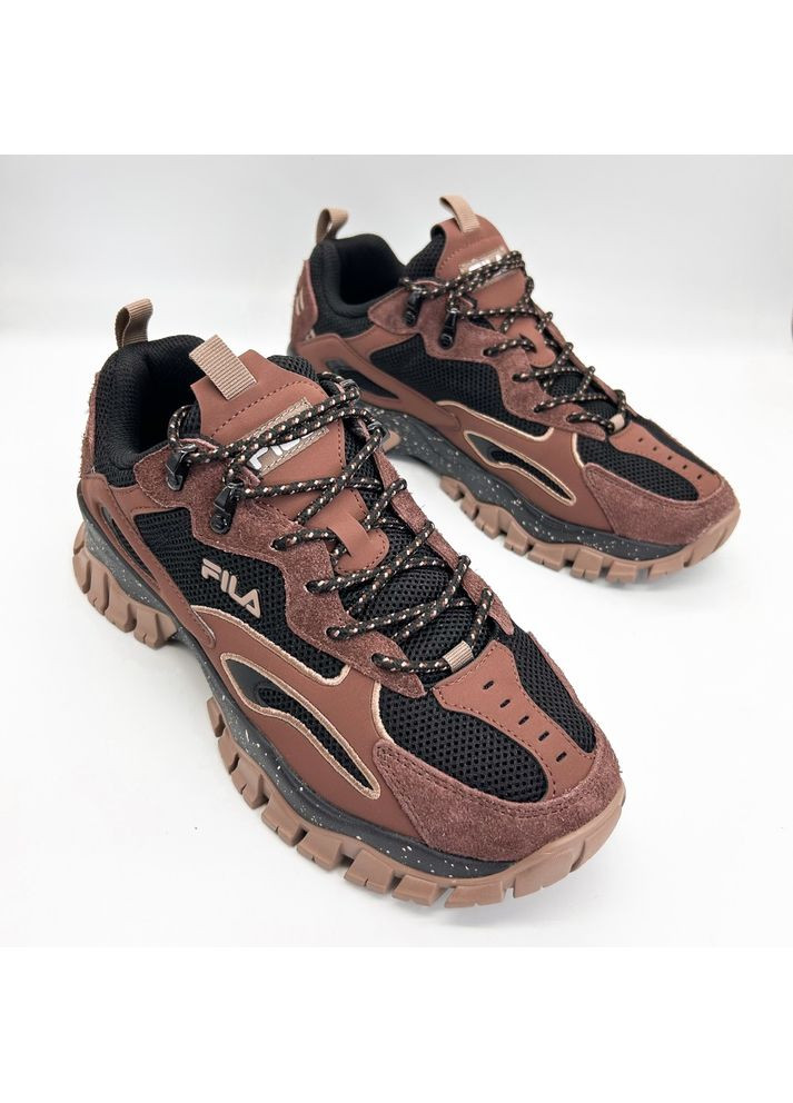 Коричневые кроссовки (р) кожа/текстиль 0-2-2-ffm-0058-fila No Brand