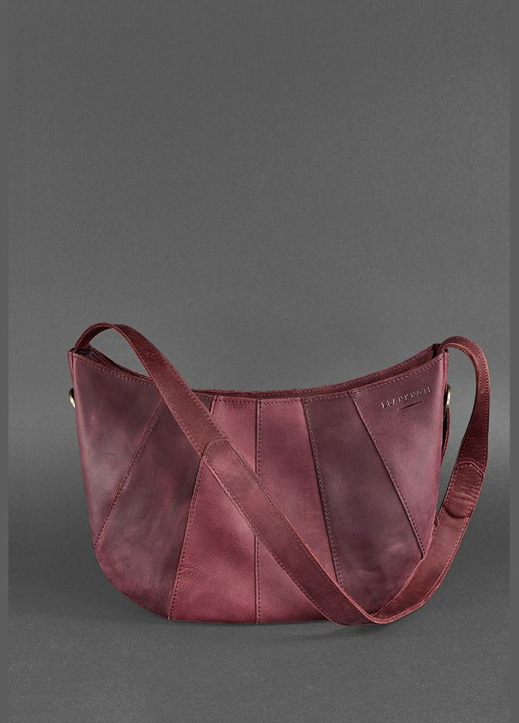 Шкіряна жіноча сумка Круасан бордова Crazy Horse (A-026252) BlankNote сумка бохо (327874303)