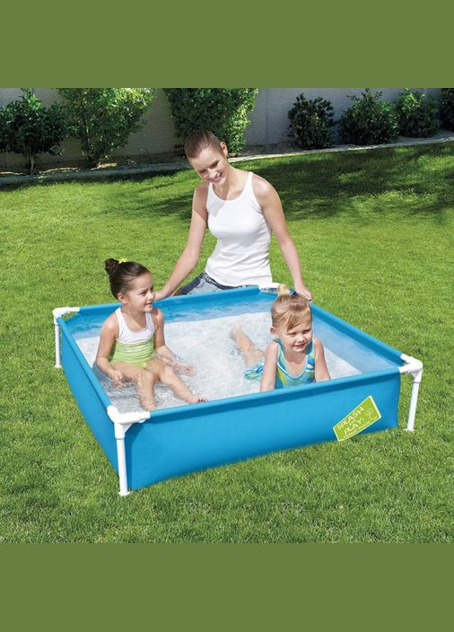 Дитячий басейн каркасний BW 56217 з ремкомплектом, синій Bestway (339869848)