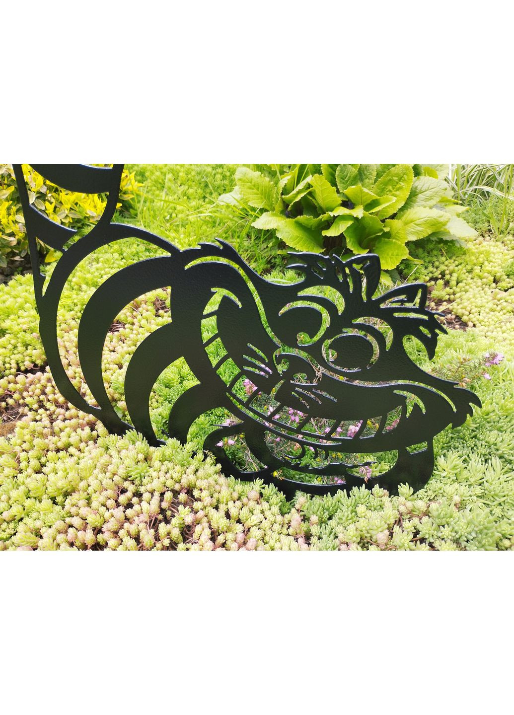 Фигура из металла Чеширский Кот для сада – декоративное садовое украшение, садовый декор из стали No Brand (368896323)