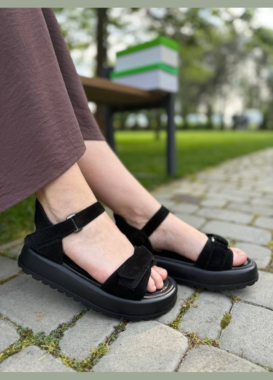 Жіночі босоніжки чорні (2070) No Brand (336491817)