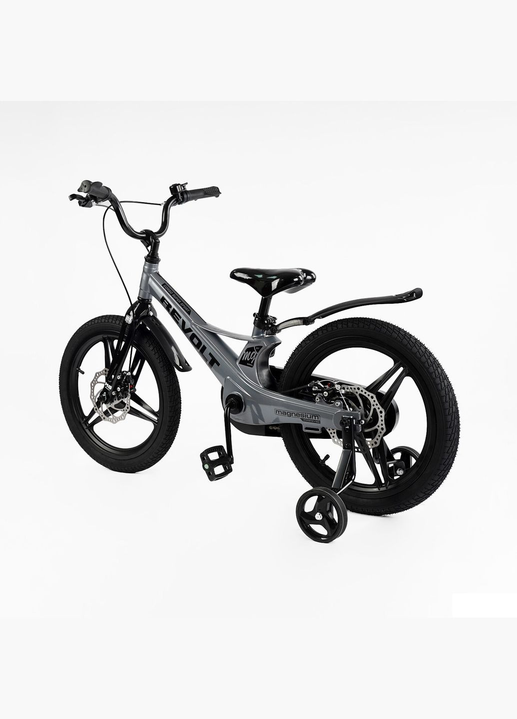 Велосипед REVOLT двоколісний магнієва рама 18 дюймів з додатковими колесами Сірий (MG-18655) Corso (316259355)