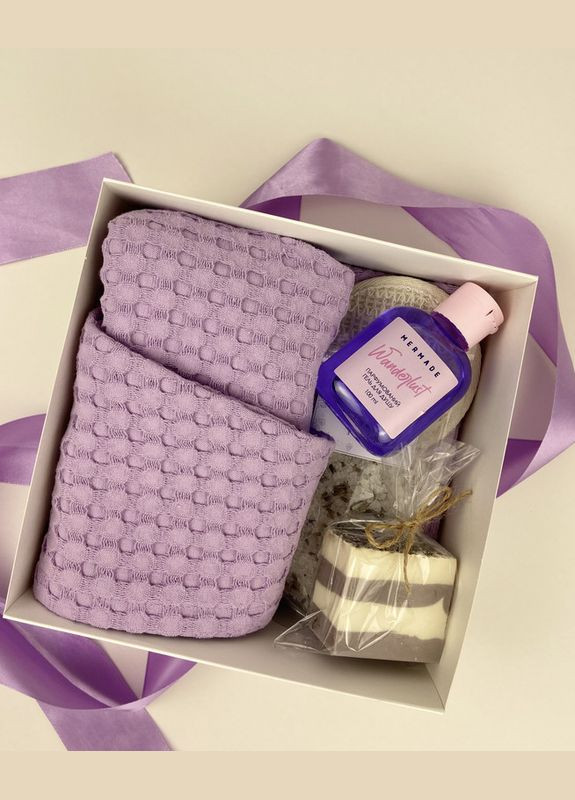 Набор для бани сауны SPA набор для женщины девушки (6в1) тюрбан, полотенце, соль, мыло, мыло натуральное, мочалка (5743-8018) No Brand (336186777)