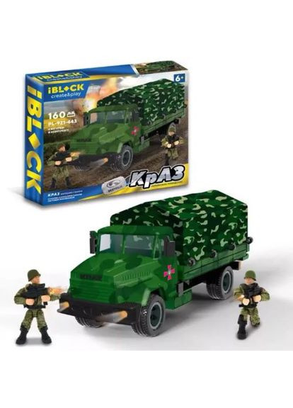 Конструктор "Армія: КрАЗ з тентом", 160 деталей Iblock (361420222)