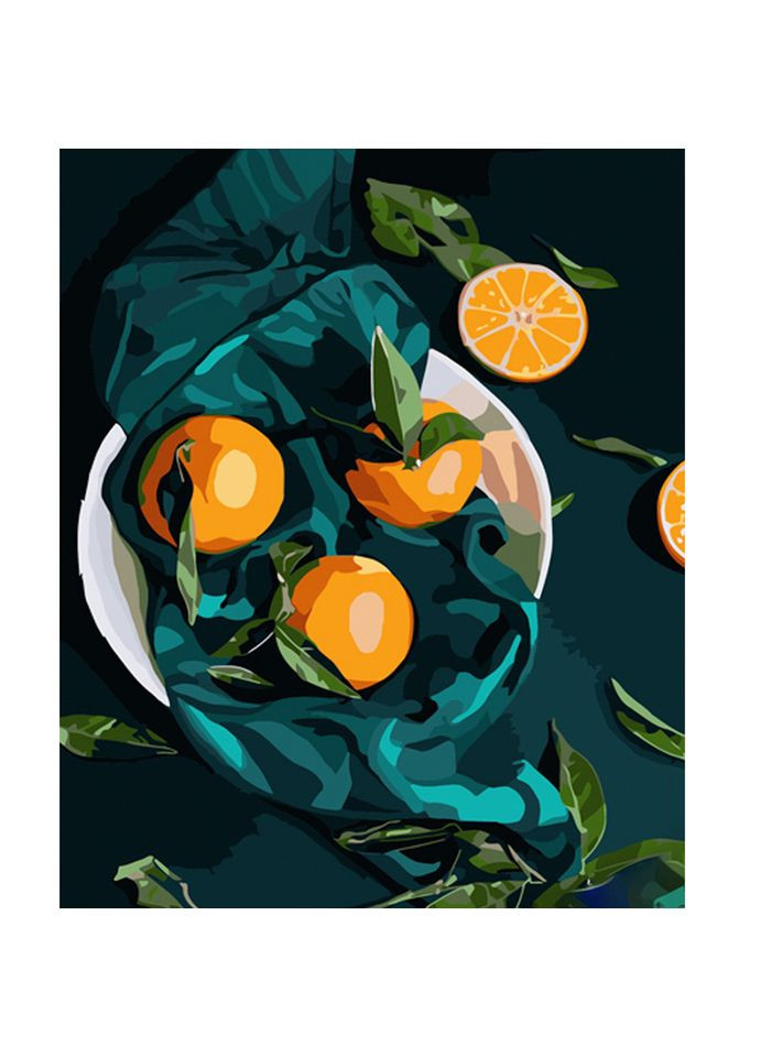 Картина по номерам ПРЕМИУМ Апельсиновый натюрморт размером 40х50 см (GS546) Strateg (362500675)