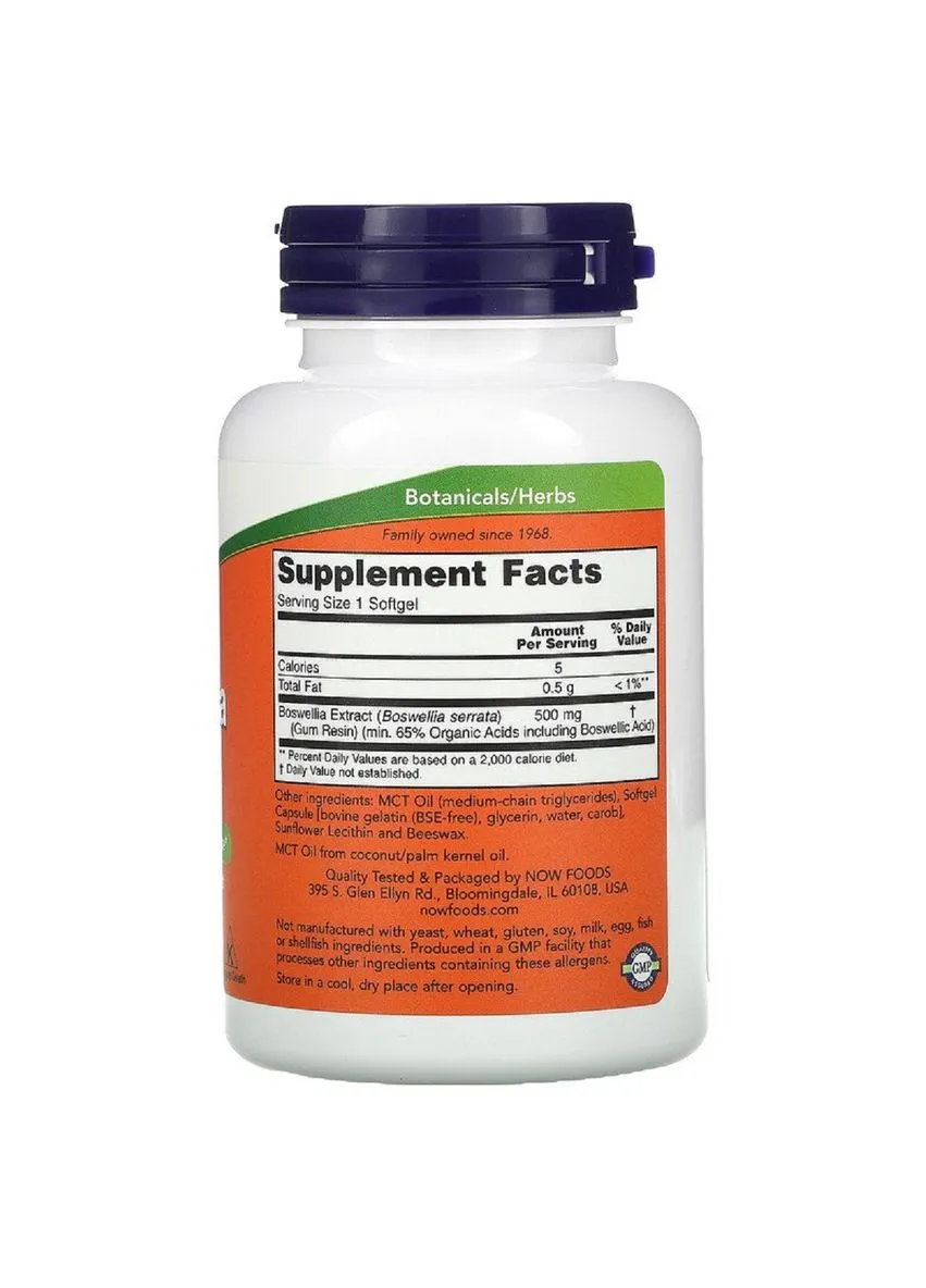 Босвеллия Экстракт, Boswellia Extract,, 90 Гелевых Капсул Now Foods (326055021)