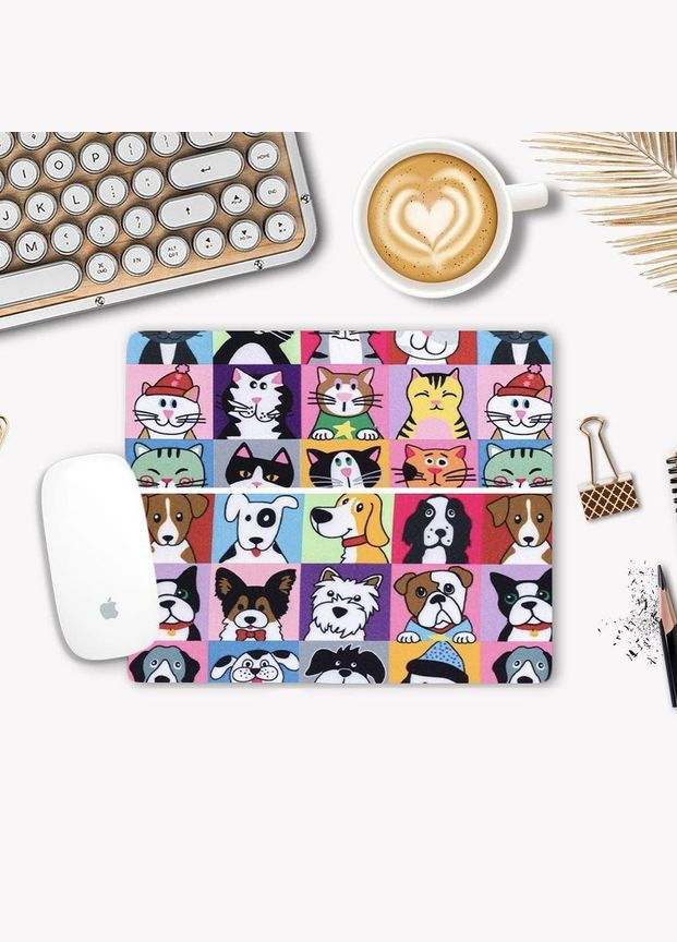 Килимок для мишки Котики та собачки No Brand (302085866)