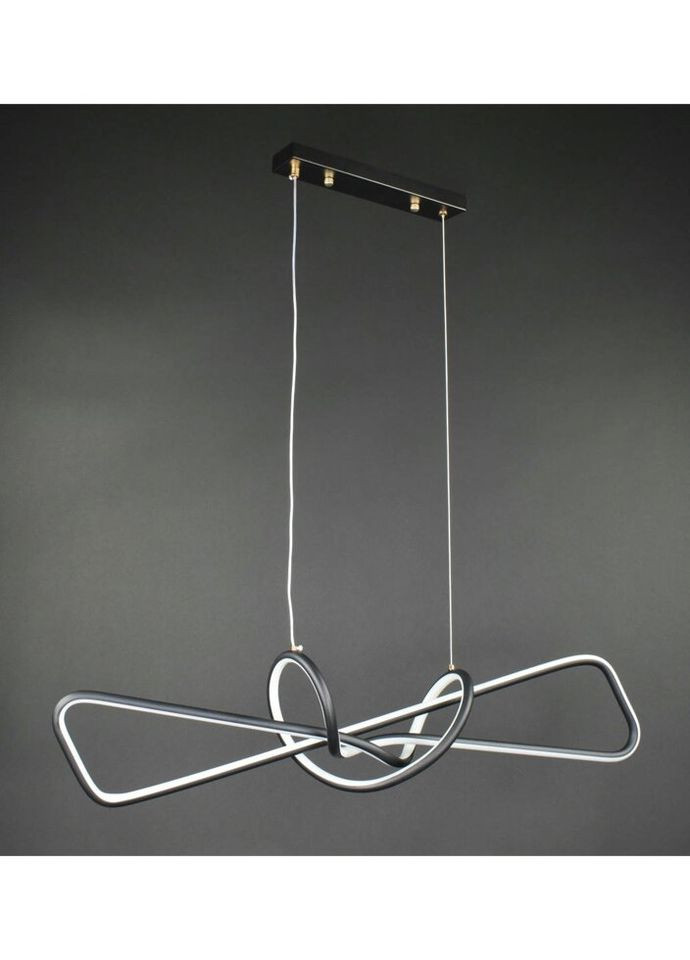 Люстра светодиодная подвесная LED светильник для квартиры на потолок лэд 27489 Черный 25-150х15х100 см. Sunnysky (324395734)