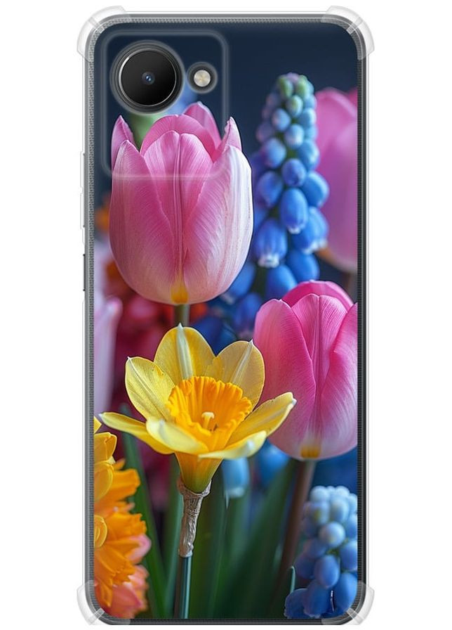 Силикон с усиленными углами чехол 'Весенние цветы' для Endorphone Realme C30 (285785087)