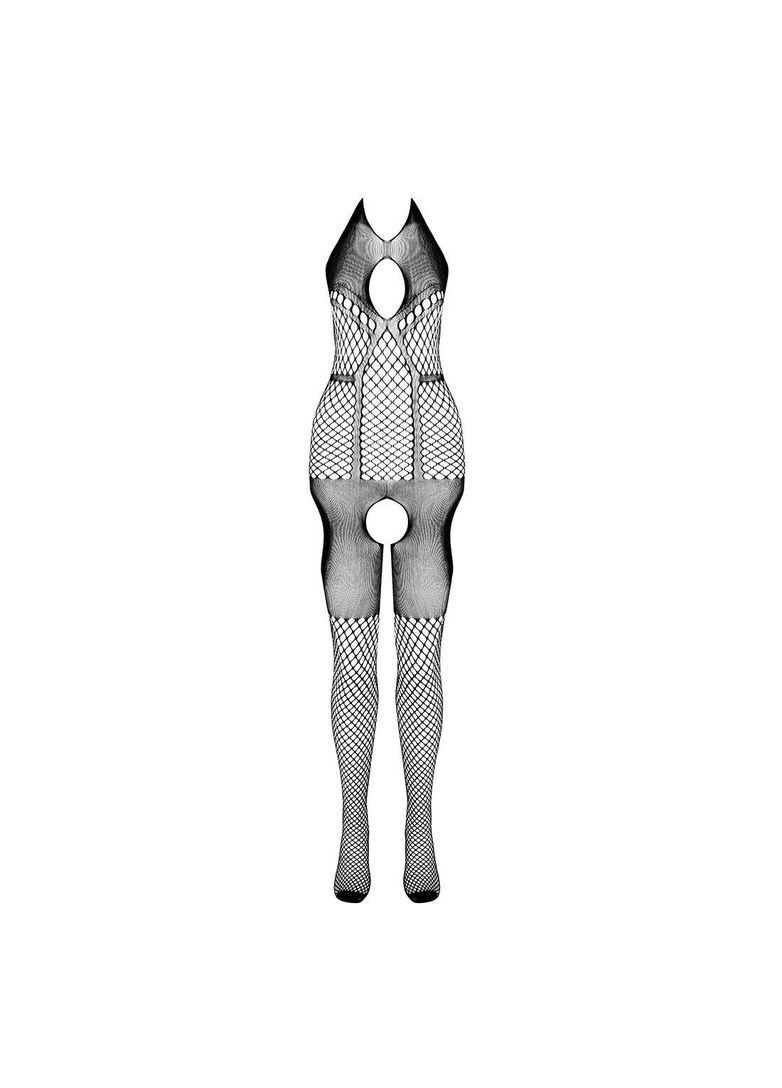 Еротичний бодістокінг з імітацією панчох BS079 black, чорний костюм сітка Passion (297138577)