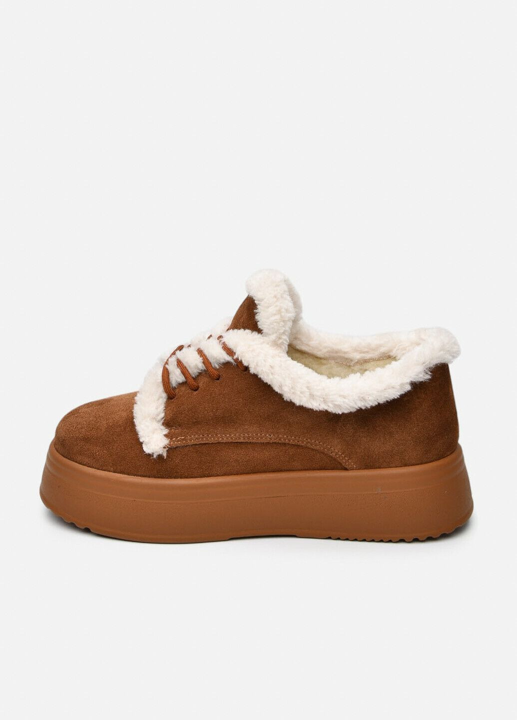Рыжие женские зимние рудые замшевые кеды с меховой опушкой на высокой подошве (отшив 3 дня) Paradize