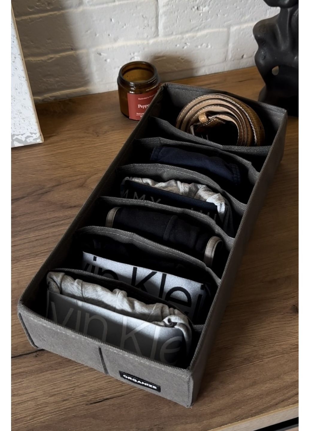 Компактный набор органайзеров для белья 2шт (беж) Organize (356473607)