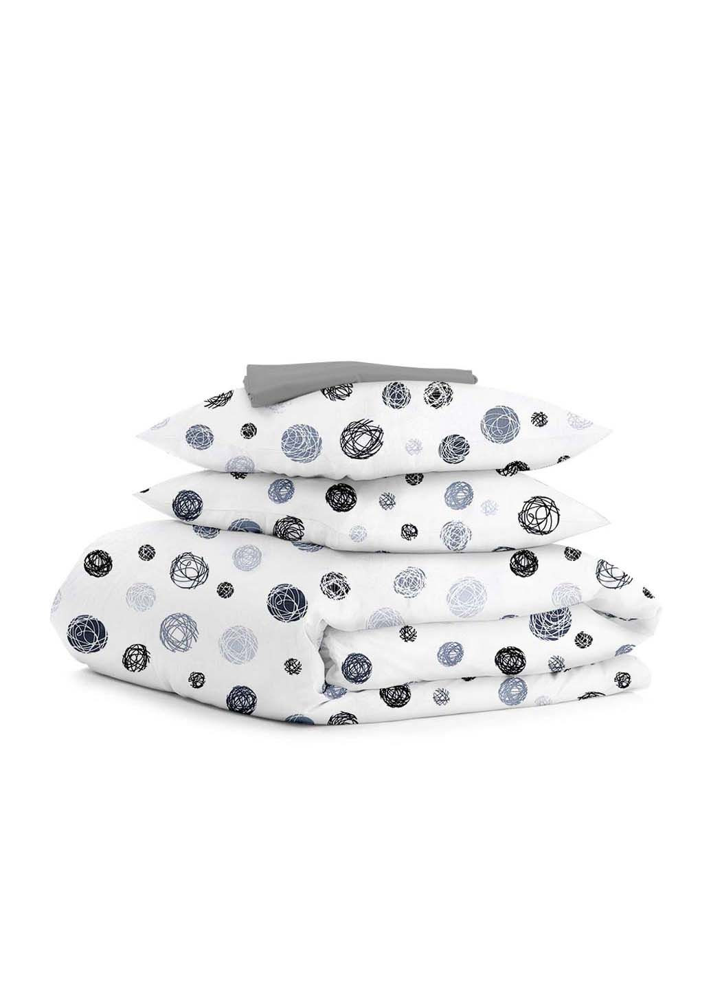 Двоспальна постіль з простирадлом на гумці Yarn Balls CS8 180х220 см Cosas (307387082)