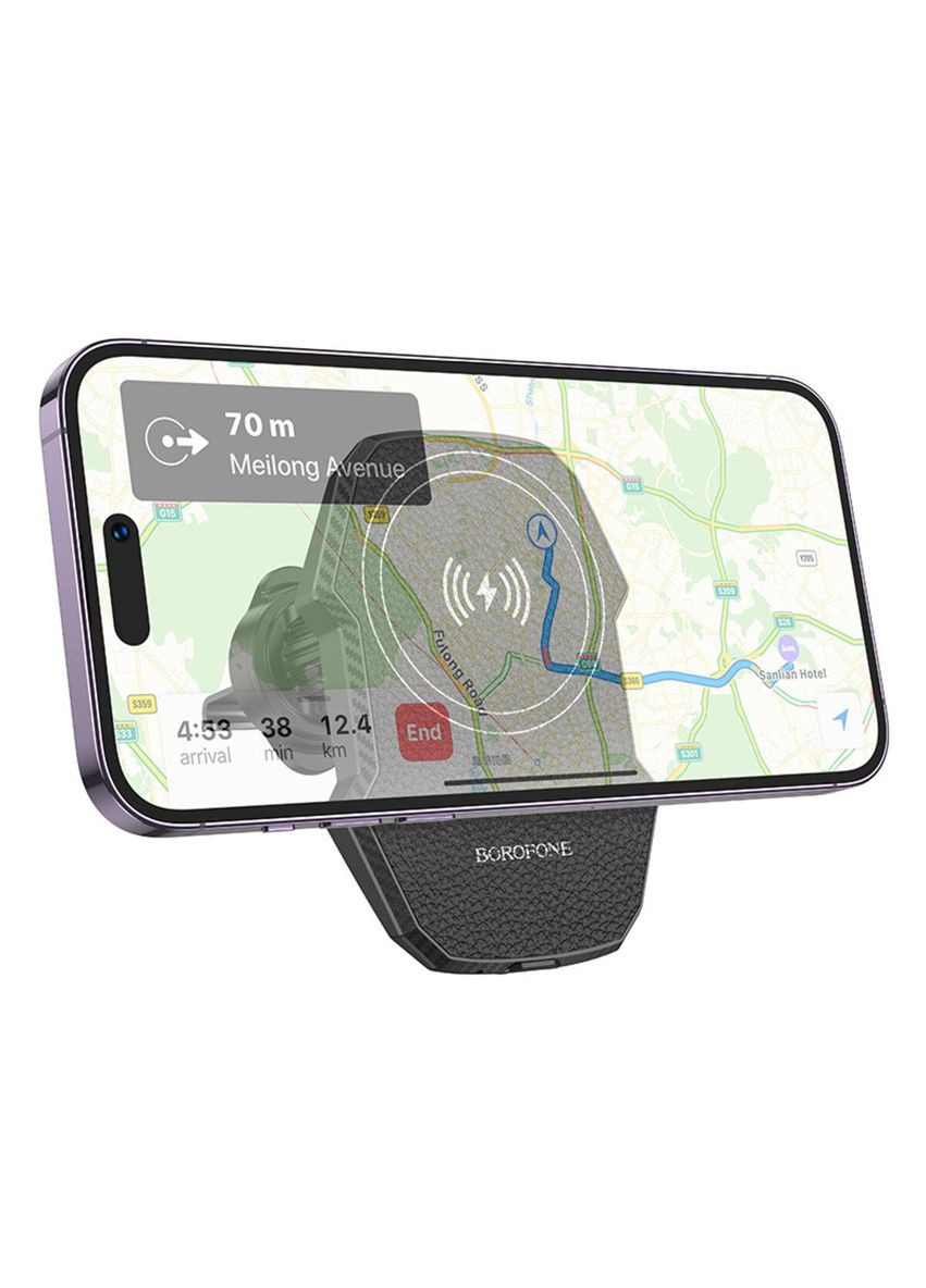 Тримач для мобiльного з БЗП BH215 Adelante magnetic wireless fast charging car holder(air outlet) Borofone (304254505)