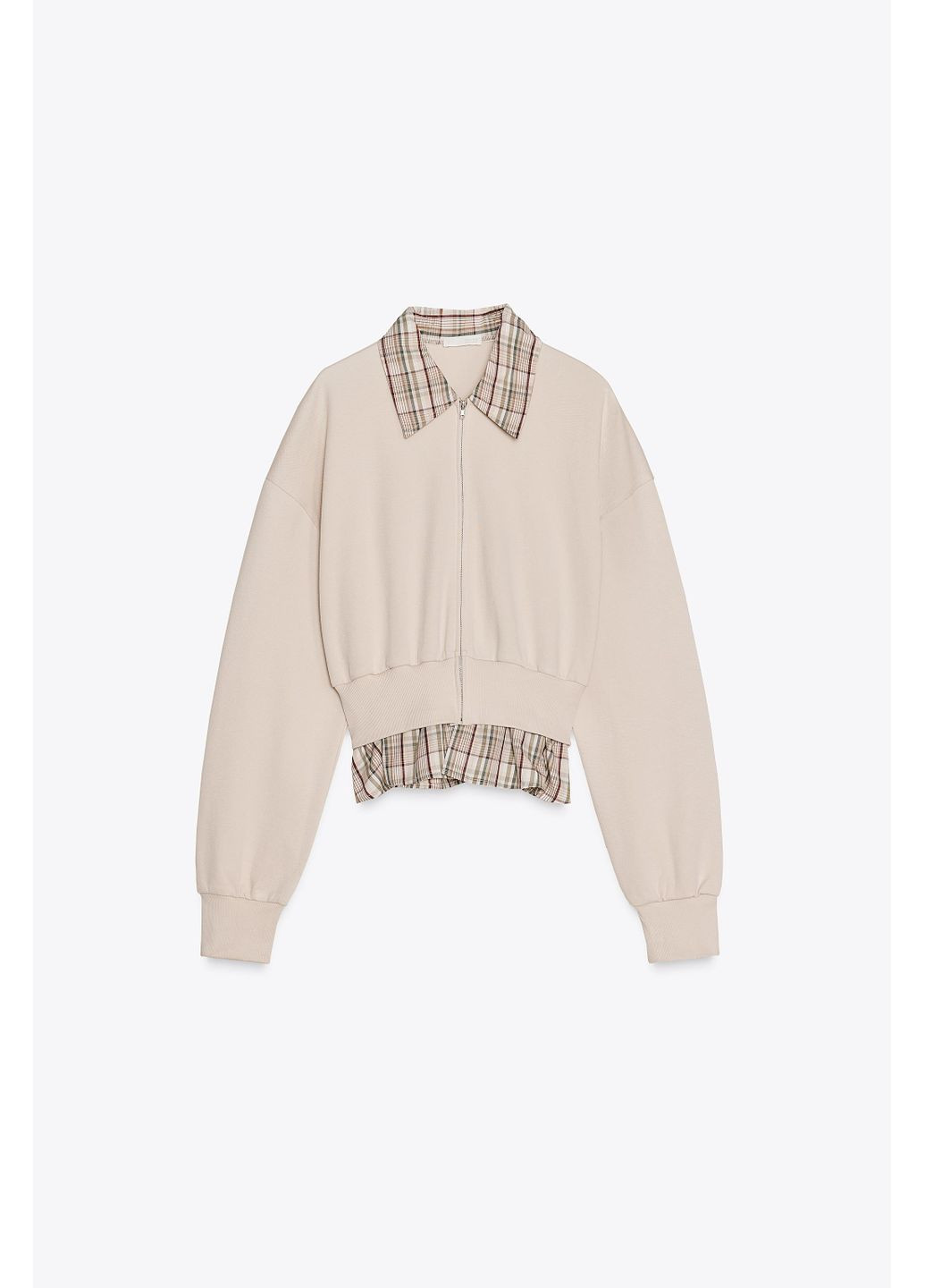 Бежевий світшот із попліновою вставкою Zara (356675473)