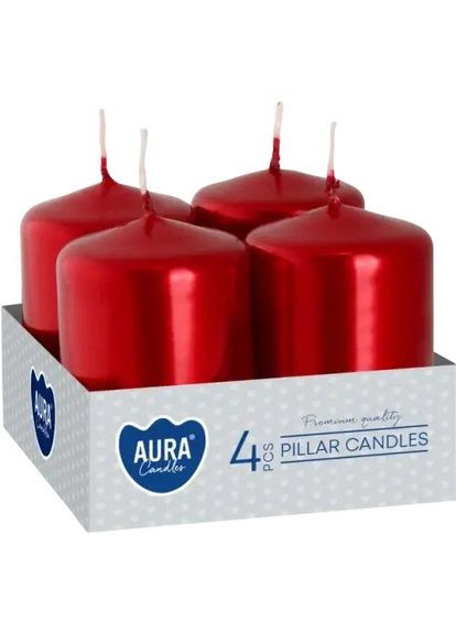 Свічка стовпчик (циліндр) 7 годин Червоний Bispol (307825681)