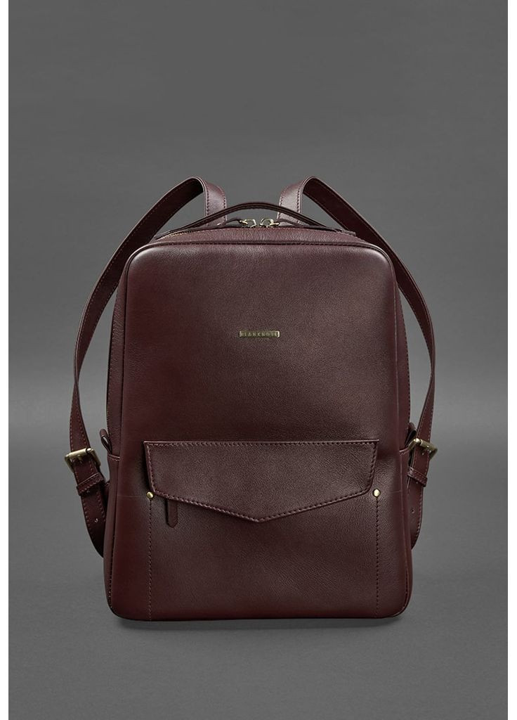 Шкіряний міський жіночий рюкзак на блискавці Cooper бордовий BlankNote (348359129)
