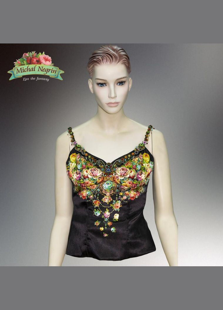 Топ жіночий "Королівська квіткова симфонія" з кристалами та перлинами Swarovski, ручна робота (р-M) Michal Negrin (347018265)