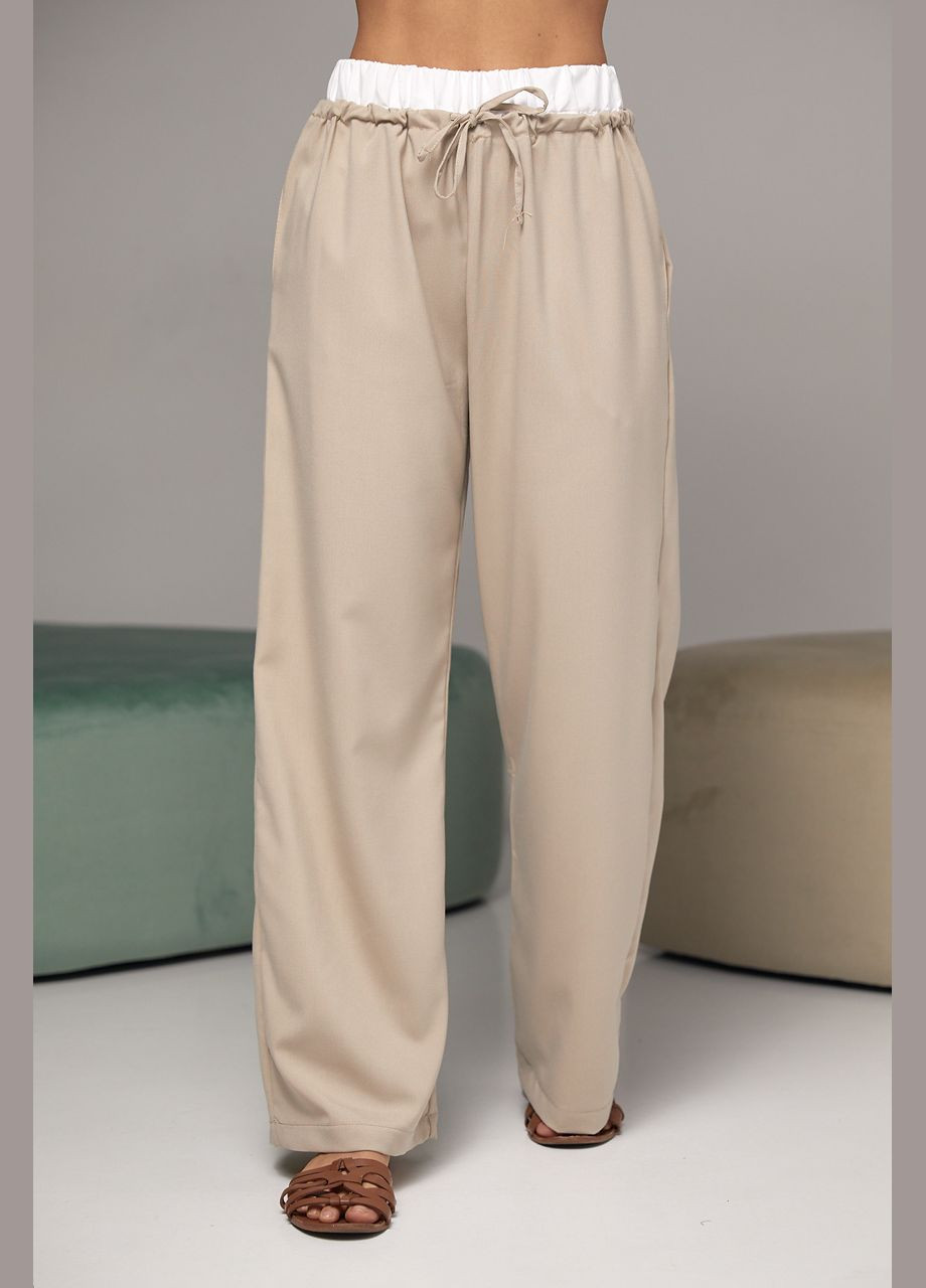 Женские брюки на завязках с белой резинкой на талии Lurex (278649426)
