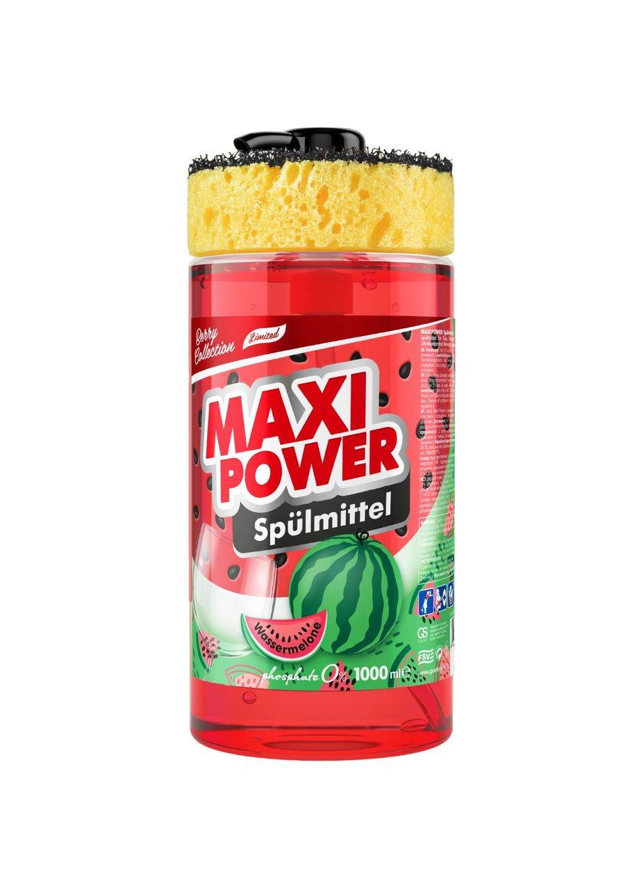 Средство для мытья посуды Арбуз с губкой 1 л Maxi Power DS7230 (336767882)
