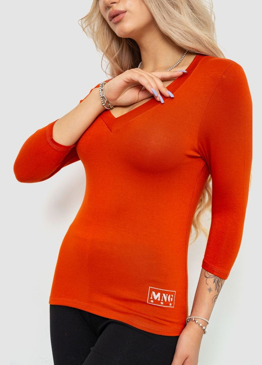Терракотовая футболка женская с удлинённым рукавом Ager 186R500