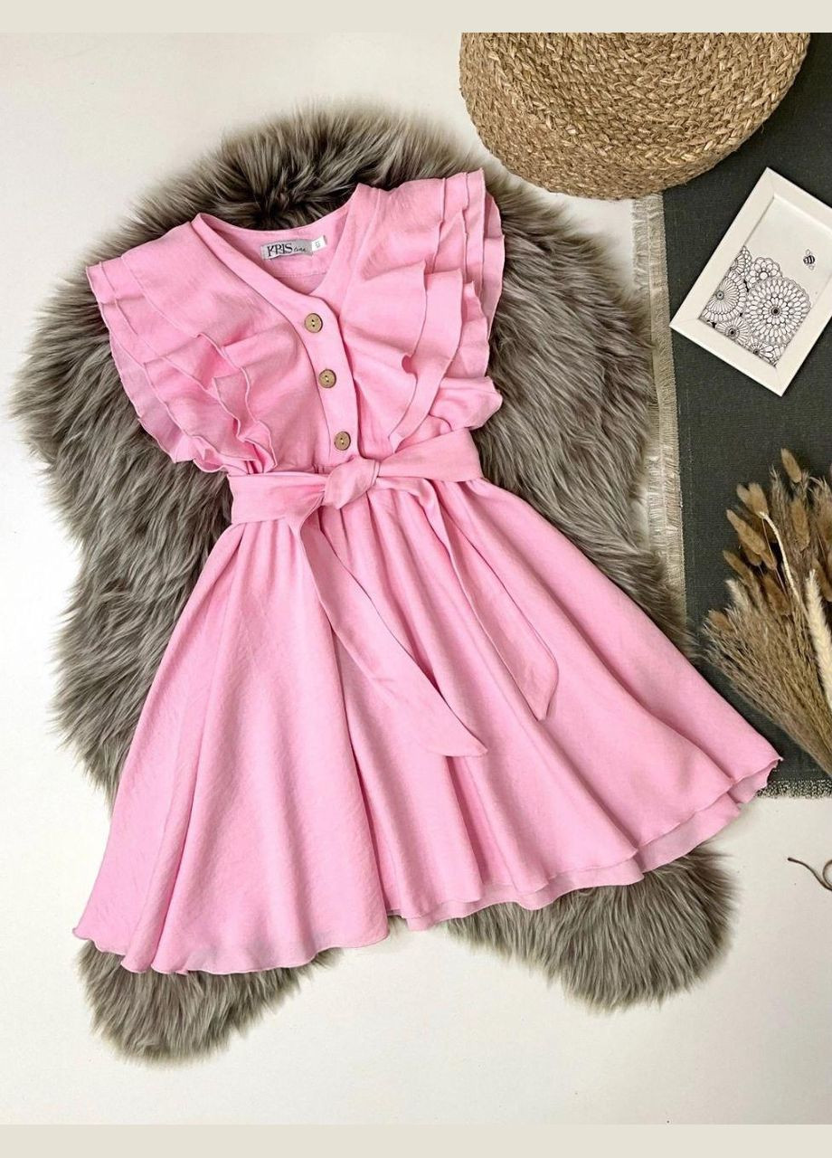 Пудровое сарафан детский нарядный, платье летнее с рюшами для девочки Mariani (351503127)