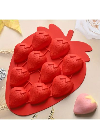 Силіконова форма Полуниця для випічки SAM-2201 червона No Brand (349824805)