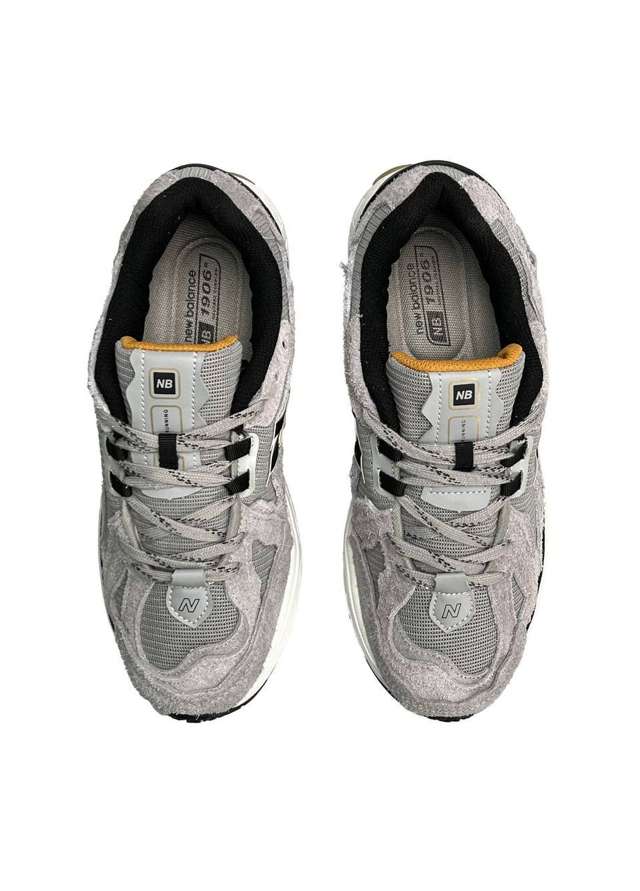 Серые демисезонные кроссовки мужские new balance grey black gold No Brand 1906D