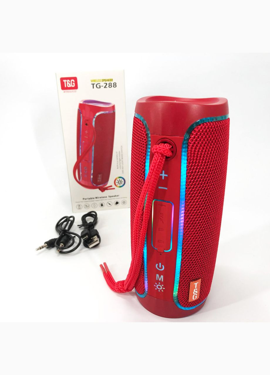 Портативная Bluetooth колонка с LED подсветкой TG288. Цвет: корасный T&G (297442984)
