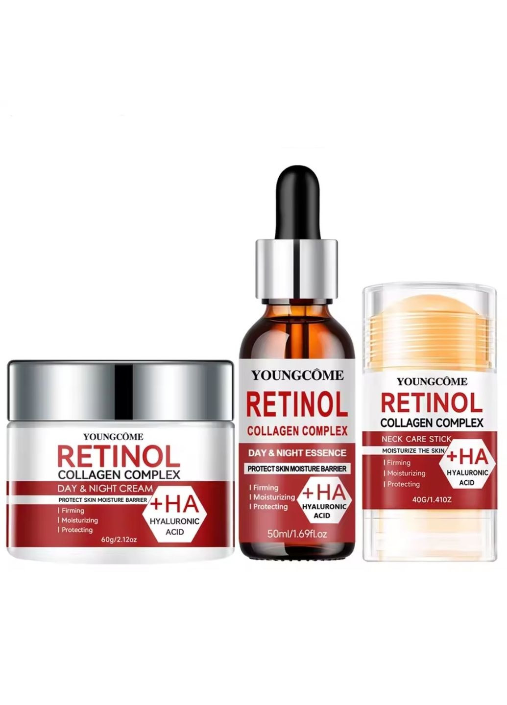 Набор крем сыроватка для лица и шеи ретинол коллаген гиалуроновая кислота Youngcome (363559440)
