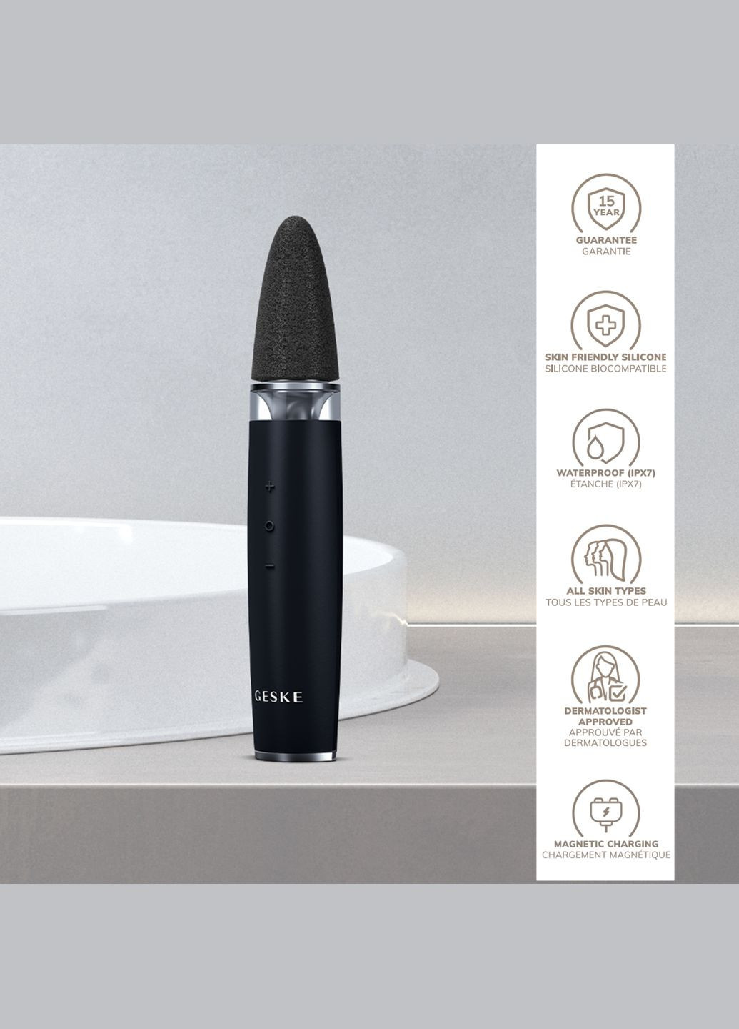 Шлифовальная пилка для стоп с дополнительными насадками Electric Pumice Foot Smoothing Multi-Pen 8в1 black GESKE (341526289)