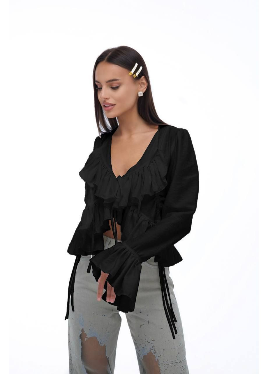 Черная классическая рубашка однотонная GD/GL Модний простір