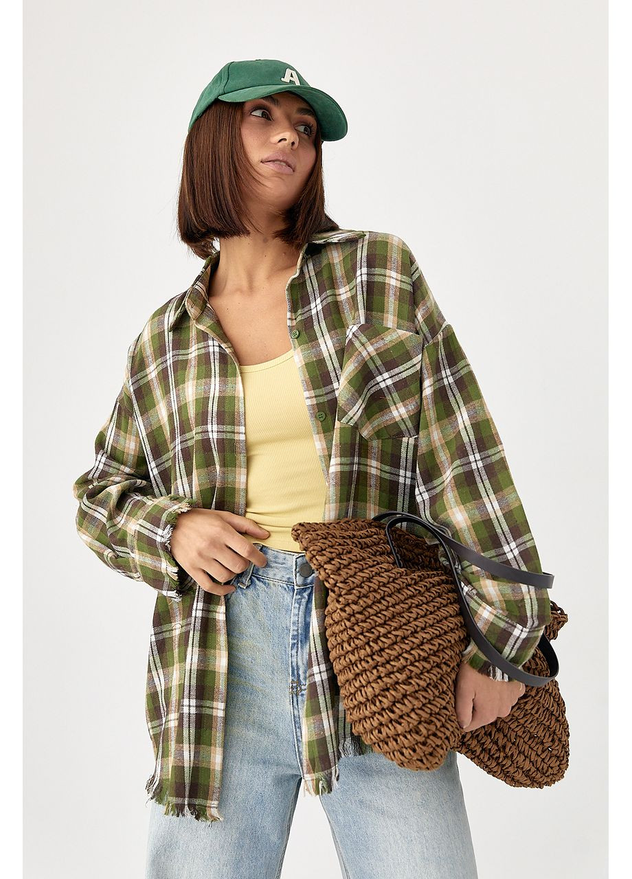 Картата сорочка з бахромою No Brand (352707835)